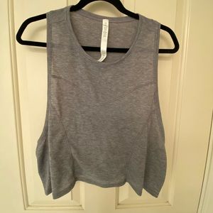Lululemon Lightweight and Flowy Cropped Tank Top for Women (Gray, Size 12)